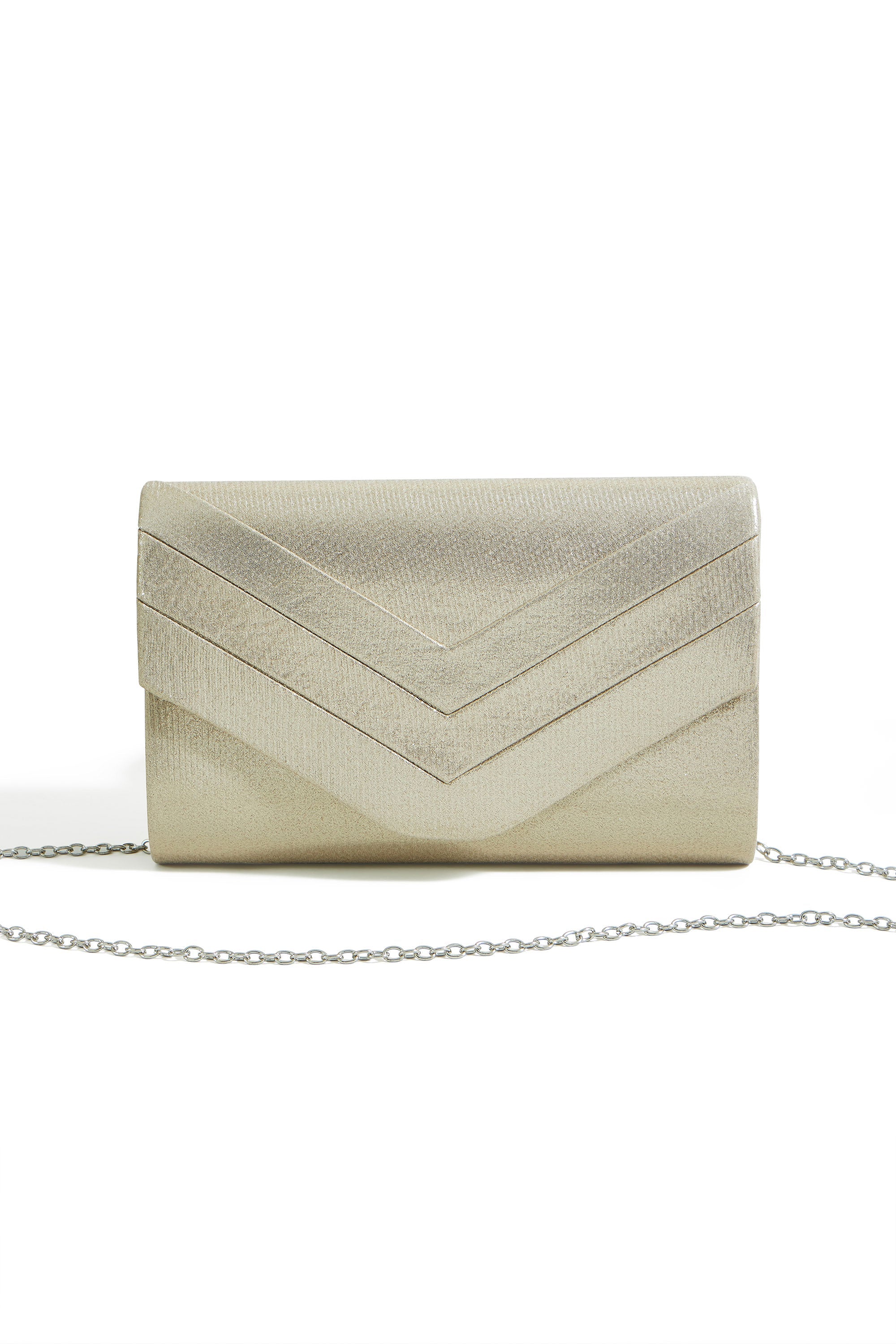 Yumi Gold Shimmer Envelope Clutch Bag