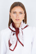 Yumi Brown Viscose Floral Scarf