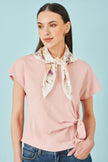 Yumi Ivory 100% Silk Delicate Floral Print Scarf
