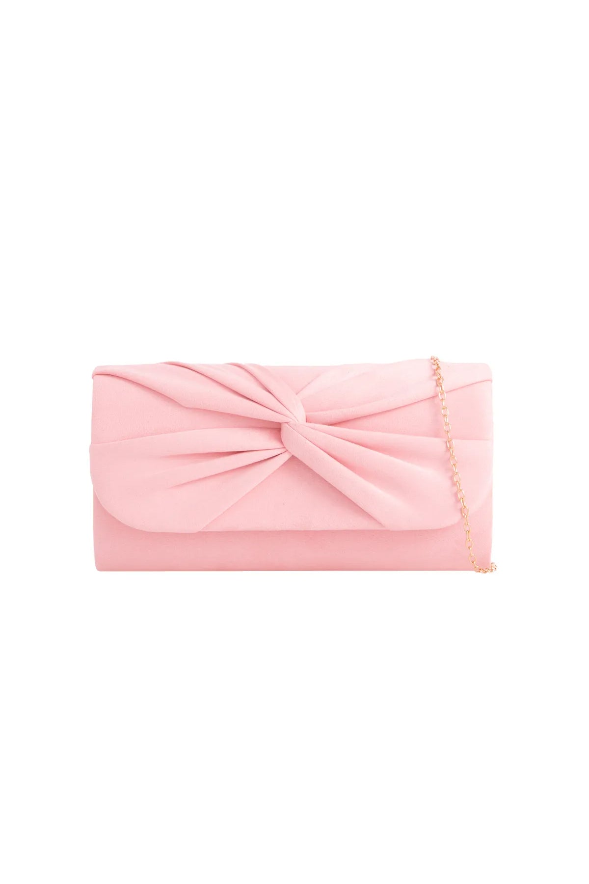Rosa semsket clutch med knutedetalj