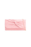 Rosa semsket clutch med knutedetalj