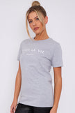 Grey C'est La Vie Short Sleeve Regular Fit T Shirt