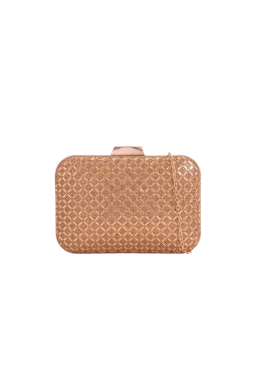 Pochette dorata con diamanti