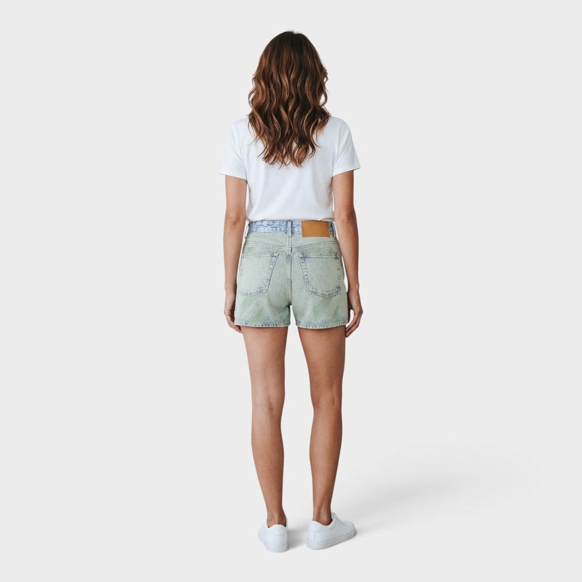 Marbled Denim Shorts