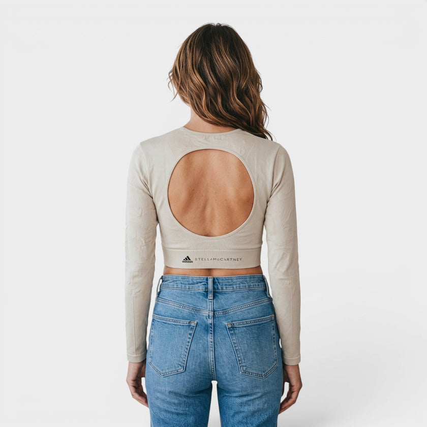 Adidas Truestrength Seamless Long Sleeve Yoga Top Beige