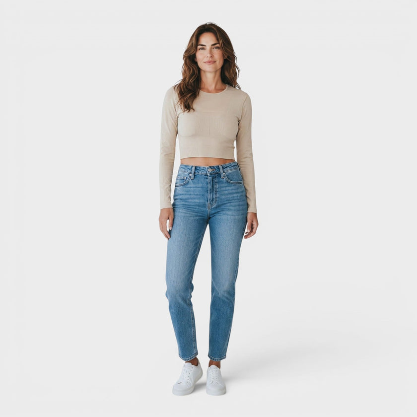 Adidas Truestrength Seamless Long Sleeve Yoga Top Beige