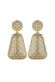 Gold Tone Textured Statement Earrings