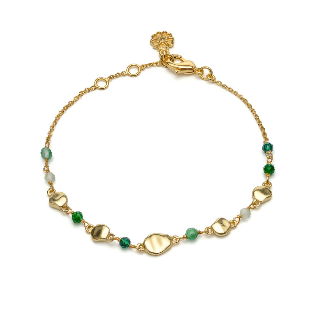 Sofia Nugget Armband Groene Hydro, Groene Jade, Prehniet & Groene Aventurijn