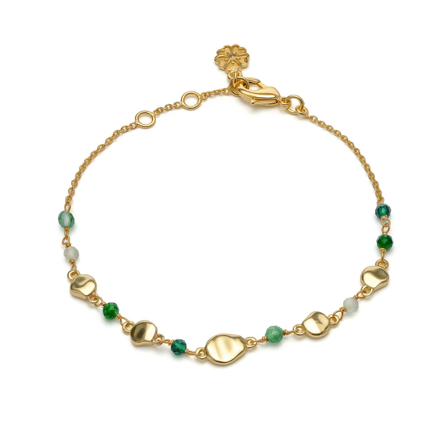Sofia Nugget Armband Groene Hydro, Groene Jade, Prehniet & Groene Aventurijn