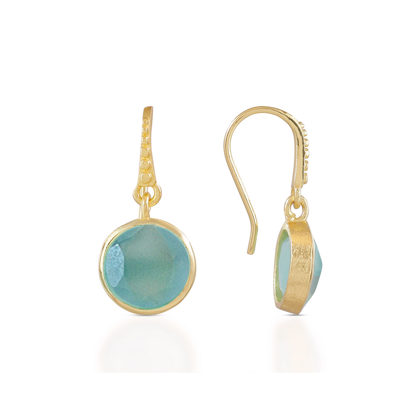 Charis Round Gemstone Earrings Pariba Onyx