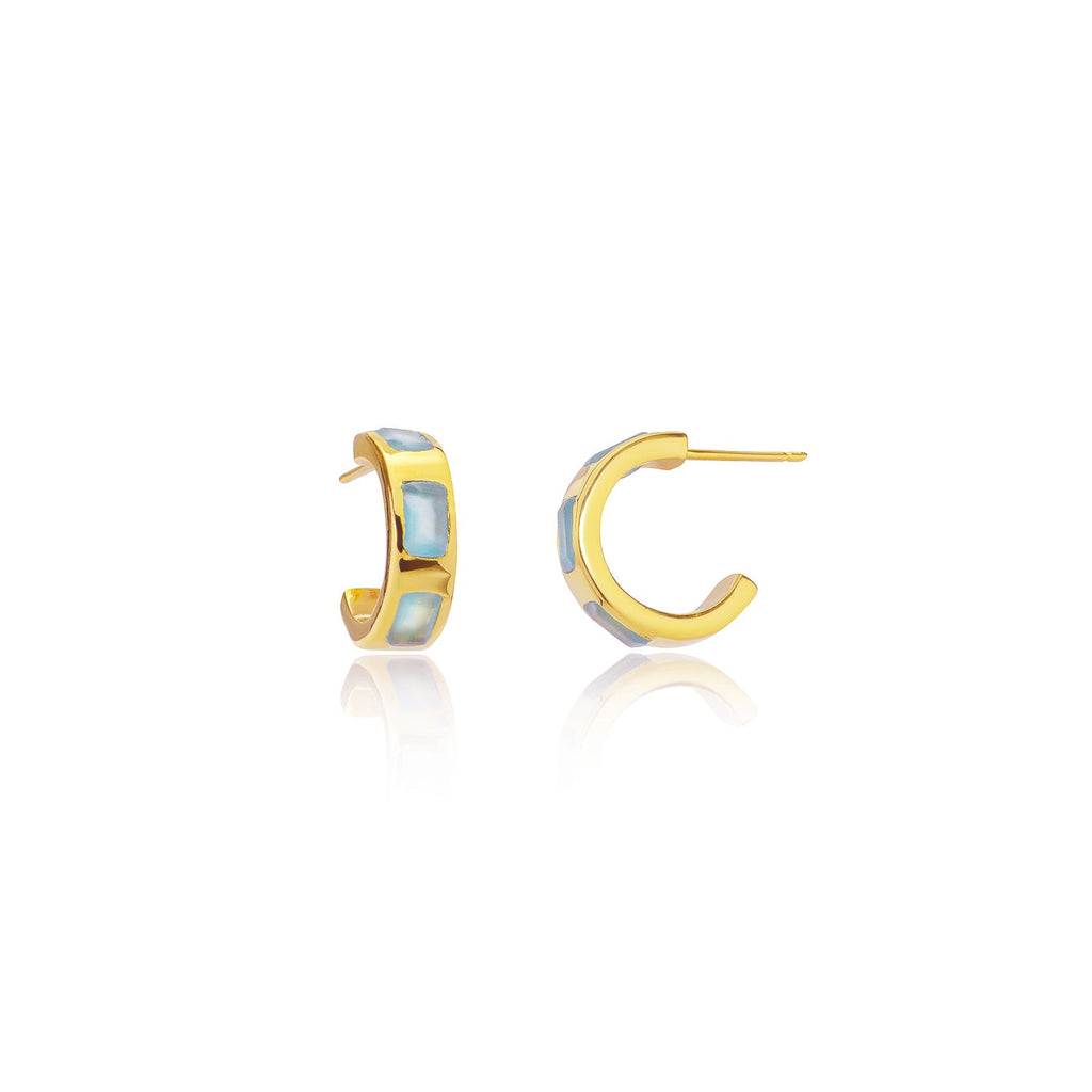 Cora Chunky Huggie Hoops Pariba Onyx
