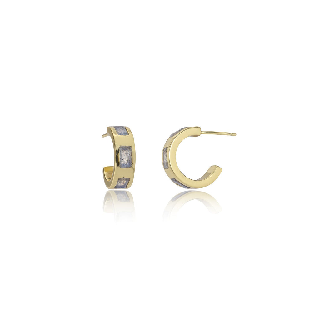 Cora Chunky Huggie Hoops Labradorite