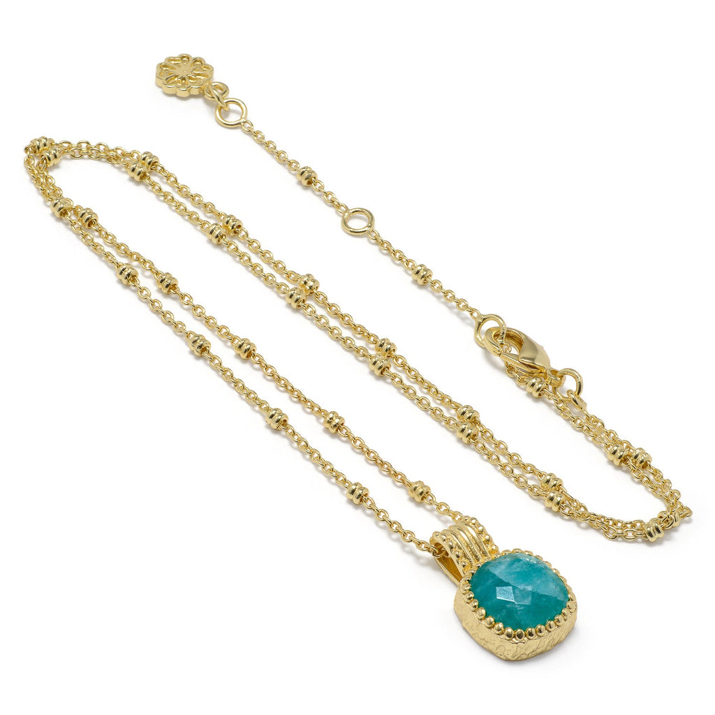 Tetra Square Gemstone Pendant: Amazonite
