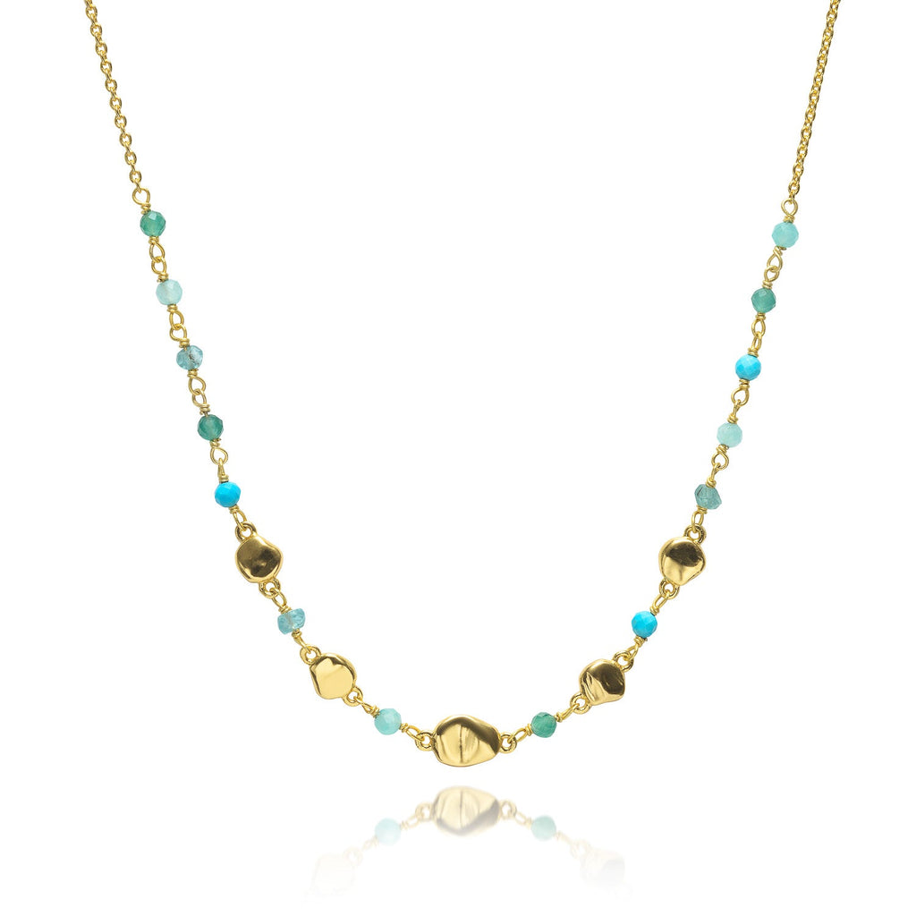 Sofia Nugget Necklace Amazonite, Apatite, Turquoise & Green White Jade