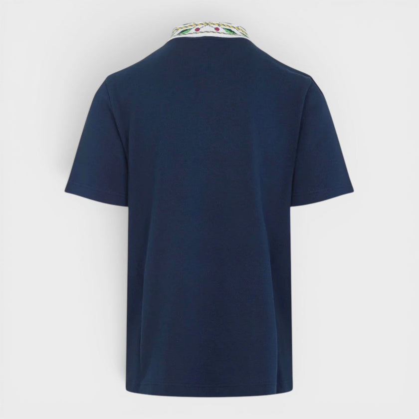 Classic Laurel Pique Polo Navy