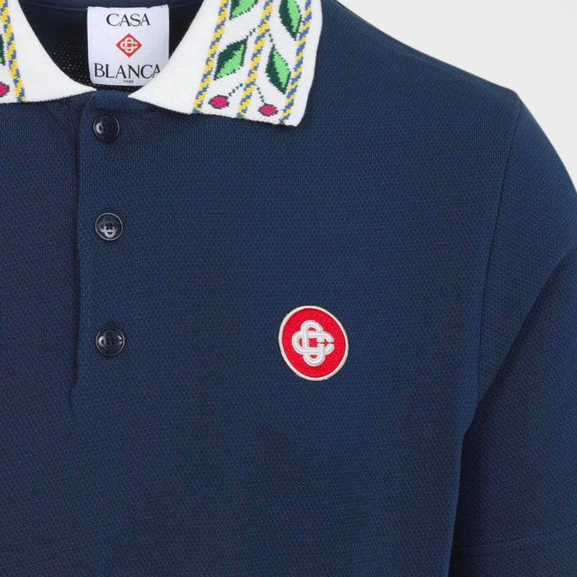 Classic Laurel Pique Polo Navy