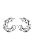 Silver Tone Twisted Earrings