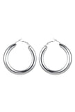 Silver Tone Chunky Hoop Earrings