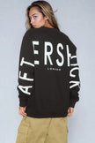 Black Aftershock Logo Oversized Crewneck Sweatshirt