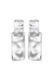 Silver Tone Hammered Rectangular Earrings