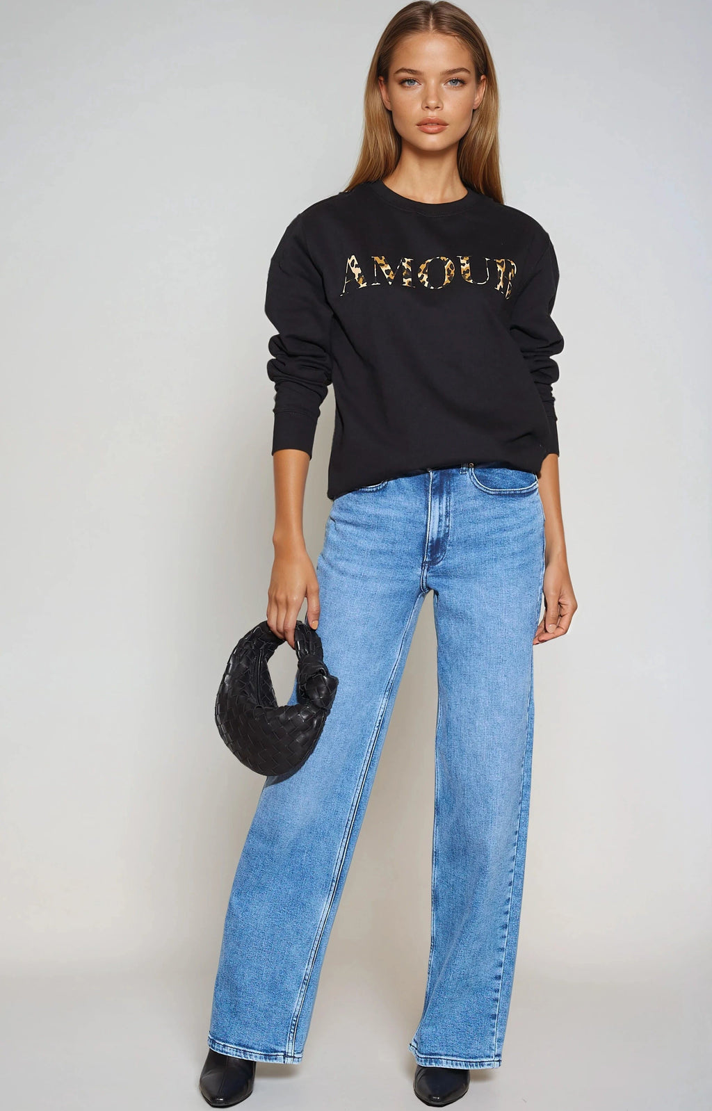 Black Amour Leopard Print Sweatshirt
