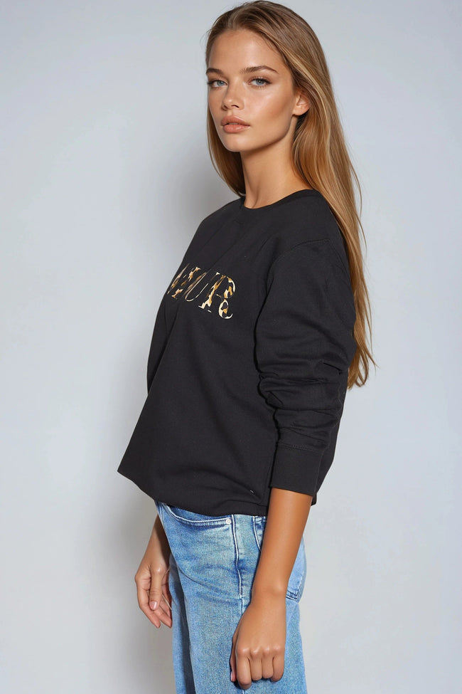 Sweat-shirt imprimé léopard Black Amour