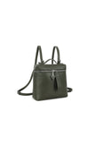 Olive Green Faux Leather Backpack