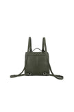Olive Green Faux Leather Backpack