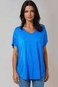 Royal Blue Oversized V Neck T Shirt