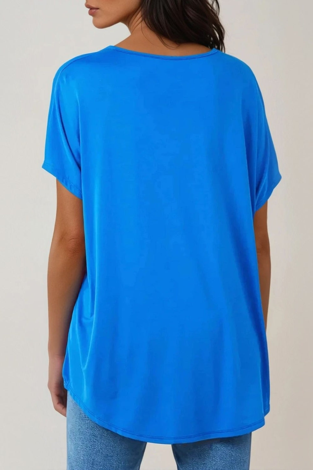 Royal Blue Oversized V Neck T Shirt