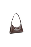 Brown Faux Leather Shoulder Bag