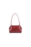Cherry Red Faux Leather Shoulder Bag with Tassel Charms
