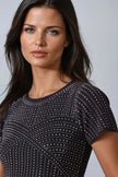 Black Embellished Crop Top