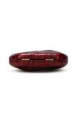 Burgundy Evening Clutch Bag with Gold Clasp