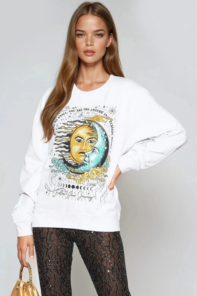 White Follow Your Journey Sweatshirt