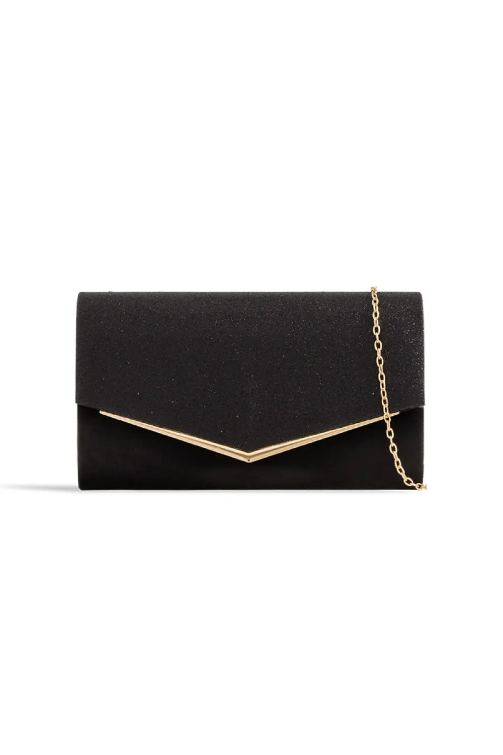 Pochette busta glitter nera