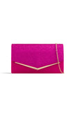 Pochette enveloppe à paillettes fuchsia