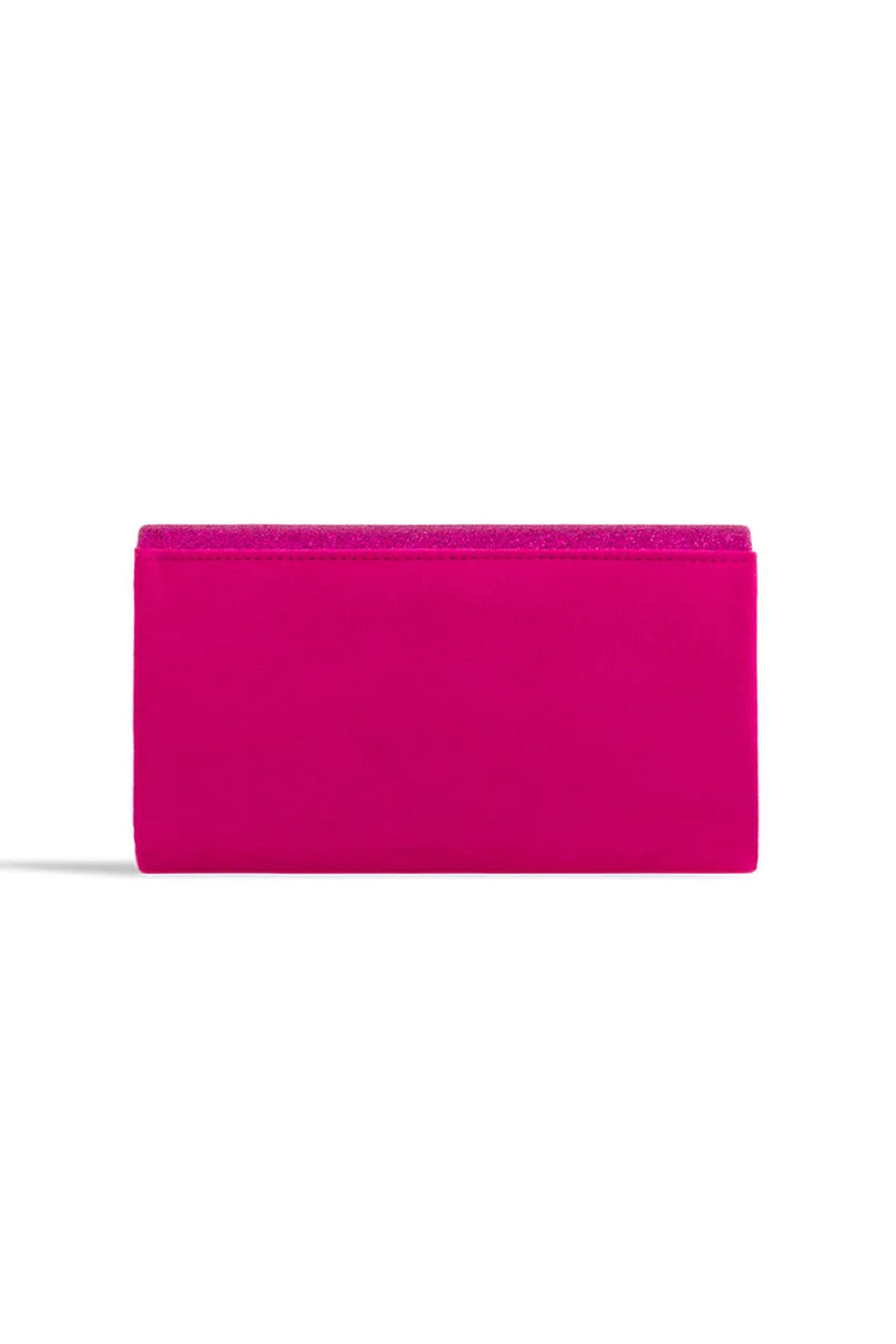 Pochette enveloppe à paillettes fuchsia
