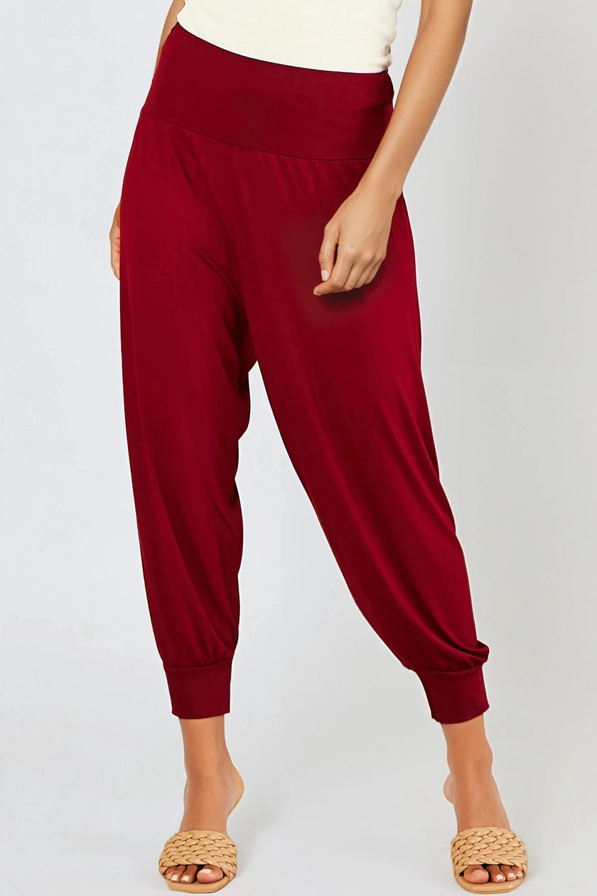 Pantalon sarouel couleur vin