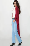 Wine Batwing Sleeve Kimono Cardigan