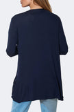 Cardigan boyfriend blu navy con tasche