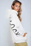 Silver Grey Aftershock Logo Oversized Hoodie