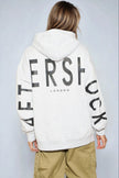 Silver Grey Aftershock Logo Oversized Hoodie
