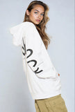 White Aftershock Logo Oversized Hoodie
