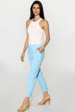 Pantaloni elasticizzati con coulisse azzurri