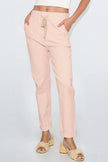 Pantaloni elasticizzati con coulisse rosa polvere