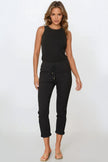 Pantaloni neri elasticizzati con coulisse