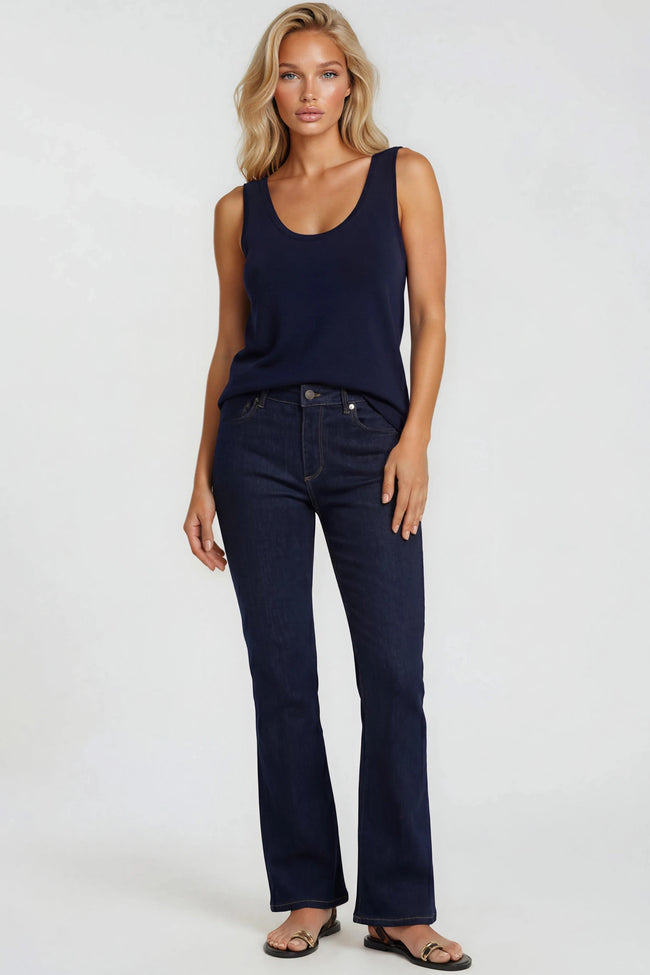 Navy Cotton Vest Top