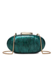 Emerald Green Oval Evening Clutch Bag