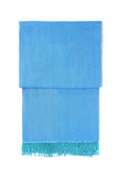 Bright Blue Pashmina Shawl with Beaded Tassels
